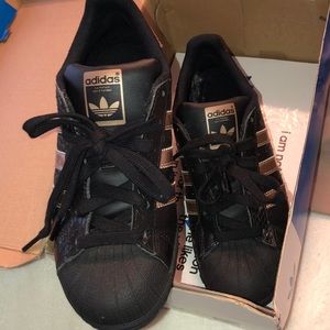 Black snakeskin adidas superstar